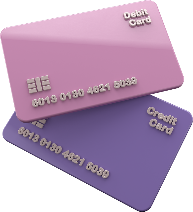 3D Debit and Credit Card Vector